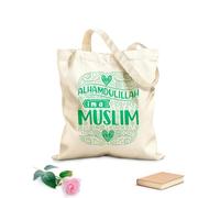 AILOONG Bolsas reutilizables para la compra Ramadán, recarga tu fe, religión musulmana, mes sagrado, tipografía Tela de 340g/m² de grosor Plegable
