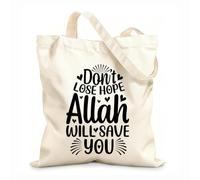 AILOONG Bolsas reutilizables para la compra Ramadán, recarga tu fe, religión musulmana, mes sagrado, tipografía Tela de 12 oz de grosor Plegable 25x30cm Pequeño