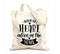 AILOONG Bolsas reutilizables para la compra Salvaje de corazón vivo en el alma Tela de 12 oz de grosor Plegable 25x30cm Pequeño