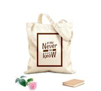 AILOONG Bolsas reutilizables para la compra Si no lo intentas, nunca lo sabrás. Cita motivacional inspiradora. Tela de 340g/m² de grosor Plegable