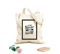 AILOONG Bolsas reutilizables para la compra Si no lo intentas, nunca lo sabrás. Cita motivacional inspiradora. Tela de 12 oz de grosor Plegable 35x40cm Grande