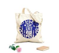 AILOONG Bolsas reutilizables para la compra Siluetas de Adán y Eva, pareja enamorada Tela de 340g/m² de grosor Plegable