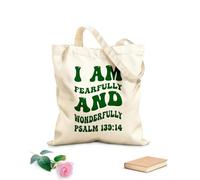 AILOONG Bolsas reutilizables para la compra Soy una creación admirable y maravillosa. Salmo 139:14 Tela de 340g/m² de grosor Plegable