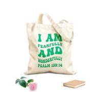 AILOONG Bolsas reutilizables para la compra Soy una creación admirable y maravillosa. Salmo 139:14 Tela de 340g/m² de grosor Plegable
