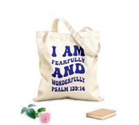 AILOONG Bolsas reutilizables para la compra Soy una creación admirable y maravillosa. Salmo 139:14 Tela de 340g/m² de grosor Plegable
