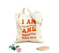 AILOONG Bolsas reutilizables para la compra Soy una creación admirable y maravillosa. Salmo 139:14 Tela de 340g/m² de grosor Plegable