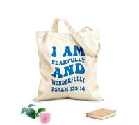 AILOONG Bolsas reutilizables para la compra Soy una creación admirable y maravillosa. Salmo 139:14 Tela de 340g/m² de grosor Plegable