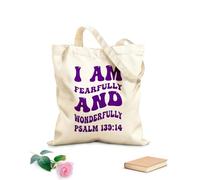 AILOONG Bolsas reutilizables para la compra Soy una creación admirable y maravillosa. Salmo 139:14 Tela de 340g/m² de grosor Plegable