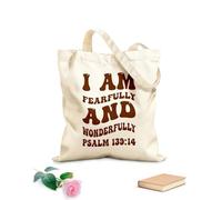 AILOONG Bolsas reutilizables para la compra Soy una creación admirable y maravillosa. Salmo 139:14 Tela de 340g/m² de grosor Plegable