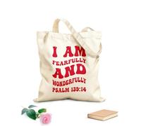 AILOONG Bolsas reutilizables para la compra Soy una creación admirable y maravillosa. Salmo 139:14 Tela de 340g/m² de grosor Plegable