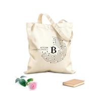 AILOONG Bolsas reutilizables para la compra Tecnología digital de criptomonedas Bitcoin Tela de 12 oz de grosor Plegable 31x36cm Mediano