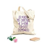 AILOONG Bolsas reutilizables para la compra Todo lo que quiero para Navidad es un hogar en cada esquina. Tela de 340g/m² de grosor Plegable