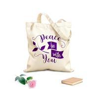 AILOONG Bolsas reutilizables para la compra versículo bíblico la paz sea contigo Tela de 340g/m² de grosor Plegable