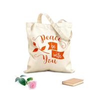 AILOONG Bolsas reutilizables para la compra versículo bíblico la paz sea contigo Tela de 340g/m² de grosor Plegable