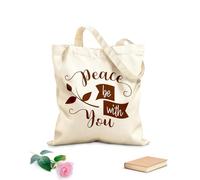 AILOONG Bolsas reutilizables para la compra versículo bíblico la paz sea contigo Tela de 340g/m² de grosor Plegable