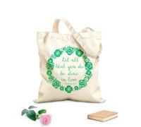 AILOONG Bolsas reutilizables para la compra Versículo bíblico: Que todo lo que hagáis sea hecho con amor 1 Corintios Tela de 340g/m² de grosor Plegable