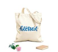 AILOONG Bolsas reutilizables para la compra Versículos bíblicos, salmos, citas, letras cristianas, bendecido Tela de 340g/m² de grosor Plegable