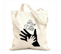 AILOONG Bolsos de calicó para mujer Amo a mi papá Tela de 12 oz de grosor Plegable 25x30cm Pequeño