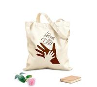AILOONG Bolsos de calicó para mujer Amo a mi papá Tela de 340g/m² de grosor Plegable