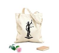 AILOONG Bolsos de calicó para mujer Bufete de abogados Tribunal legislativo Diosa Justicia Escalas Tela de 12 oz de grosor Plegable 31x36cm Mediano