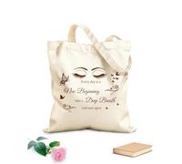 AILOONG Bolsos de calicó para mujer Cada día es un nuevo comienzo. Respira hondo y vuelve a empezar. Tela de 340g/m² de grosor Material agradable para la piel