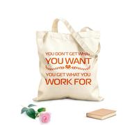 AILOONG Bolsos de calicó para mujer Citas inspiradoras: Recibes lo que das Tela de 340g/m² de grosor Plegable