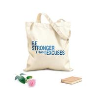 AILOONG Bolsos de calicó para mujer Citas inspiradoras y motivacionales de Fitnesscenter: Más fuerte que tus excusas Tela de 340g/m² de grosor Plegable