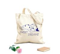 AILOONG Bolsos de calicó para mujer Dálmata Dulces Sueños Lindo Cachorro Dálmata Tela de 340g/m² de grosor Plegable