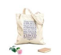 AILOONG Bolsos de calicó para mujer Habitación Infantil Recuerda Siempre Que Eres Más Valiente Tela de 340g/m² de grosor Plegable
