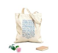 AILOONG Bolsos de calicó para mujer Habitación Infantil Recuerda Siempre Que Eres Más Valiente Tela de 340g/m² de grosor Plegable