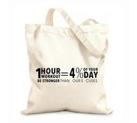 AILOONG Bolsos de calicó para mujer Hazte más fuerte, haz ejercicio, citas inspiradoras, Gymnasticsnasium Tela de 12 oz de grosor Plegable 35x40cm Grande