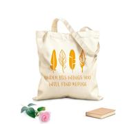 AILOONG Bolsos de calicó para mujer Iglesia Cristiana Bajo Sus Alas Escrituras Y Religión Tela de 340g/m² de grosor Plegable