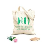 AILOONG Bolsos de calicó para mujer Iglesia Cristiana Bajo Sus Alas Escrituras Y Religión Tela de 340g/m² de grosor Plegable
