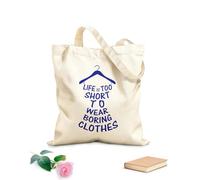 AILOONG Bolsos de calicó para mujer La vida es demasiado corta para usar ropa aburrida Zhufang Armario Moda Recién casados Tela de 340g/m² de grosor Plegable