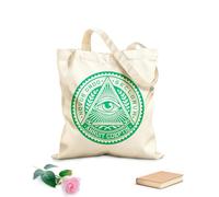 AILOONG Bolsos de calicó para mujer Pirámide del Ojo que Todo lo Ve Símbolo Illuminati Tela de 340g/m² de grosor Plegable