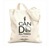 AILOONG Bolsos de calicó para mujer Puedo hacerlo todo Stephen Curry Frases Jugador de baloncesto Gimnasio Ejercicio Tela de 12 oz de grosor Plegable 25x30cm Pequeño