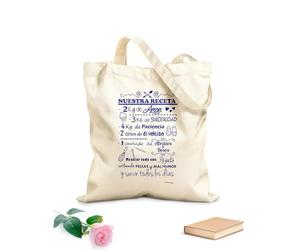 AILOONG Bolsos de calicó para mujer Recetas Españolas Cocina Del Restaurante Nuestra Receta Tela de 340g/m² de grosor Plegable