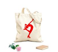 AILOONG Bolsos de calicó para mujer Silueta de niña patinando, niña bailando Tela de 340g/m² de grosor Plegable