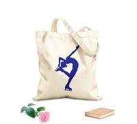 AILOONG Bolsos de calicó para mujer Silueta de niña patinando, niña bailando Tela de 340g/m² de grosor Plegable