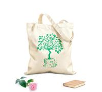 AILOONG Bolsos de calicó para mujer Taza Café Granos Árbol Flor Bar Cocina Restaurante Pero Primero Café Amor Tela de 340g/m² de grosor Plegable