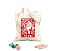 AILOONG Bolsos de hombro de lona de algodón Afiche de los trabajadores de la salud del mundo Tela de 340g/m² de grosor Se usa como bolsa de herramientas