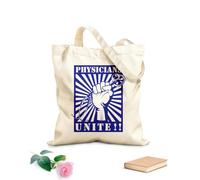 AILOONG Bolsos de hombro de lona de algodón Afiche de los trabajadores de la salud del mundo Tela de 340g/m² de grosor Se usa como bolsa de herramientas