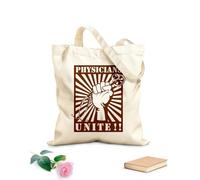 AILOONG Bolsos de hombro de lona de algodón Afiche de los trabajadores de la salud del mundo Tela de 340g/m² de grosor Se usa como bolsa de herramientas