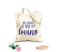 AILOONG Bolsos de hombro de lona de algodón Aprendes a amar amando Frases inspiradoras Tela de 340g/m² de grosor Se usa como bolsa de herramientas