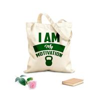 AILOONG Bolsos de hombro de lona de algodón Citas de gimnasio: Yo soy mi motivación Tela de 340g/m² de grosor Se usa como bolsa de herramientas