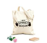 AILOONG Bolsos de hombro de lona de algodón Citas de letras de Halloween para la temporada espeluznante Tela de 12 oz de grosor Se usa como bolsa de herramientas 25x30cm Pequeño