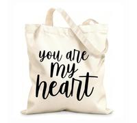 AILOONG Bolsos de hombro de lona de algodón Citas inspiradoras de Eres mi corazón Tela de 12 oz de grosor Se usa como bolsa de herramientas 25x30cm Pequeño