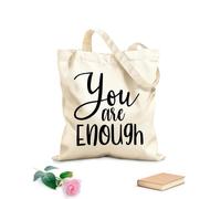 AILOONG Bolsos de hombro de lona de algodón Citas inspiradoras de Eres suficiente Tela de 12 oz de grosor Se usa como bolsa de herramientas 35x40cm Grande