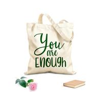 AILOONG Bolsos de hombro de lona de algodón Citas inspiradoras de Eres suficiente Tela de 340g/m² de grosor Se usa como bolsa de herramientas