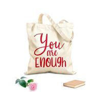 AILOONG Bolsos de hombro de lona de algodón Citas inspiradoras de Eres suficiente Tela de 340g/m² de grosor Se usa como bolsa de herramientas